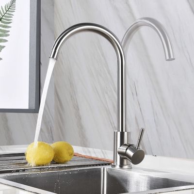 OEM 304 주방 싱크 수도꼭지 단일의 핸들 뜨거운 찬물 수돗물은 자유로와서 이릅니다